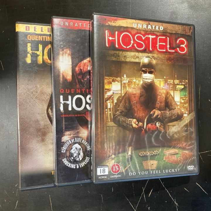 Hostel 1-3 4DVD (VG+-M-/M-) -kauhu-